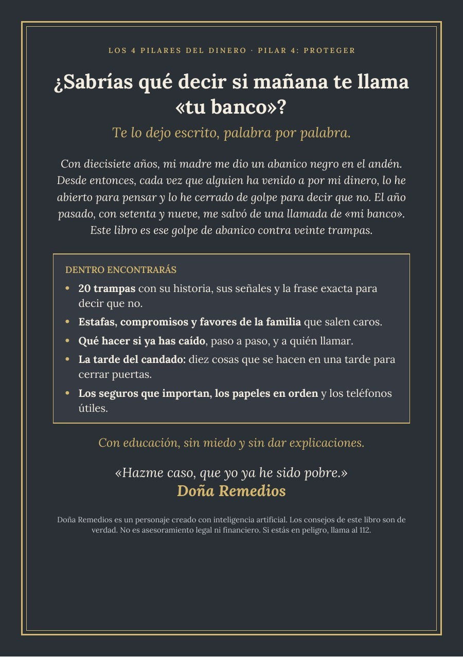 Contraportada de «Protege tu dinero de 20 trampas», Pilar 4
