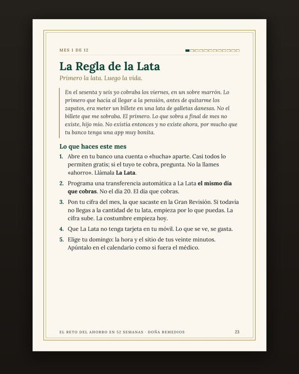 Pilar 1 · Una misión al mes