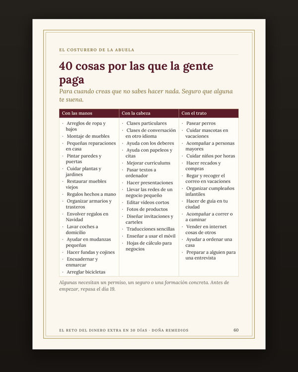 Pilar 2 · 40 cosas por las que la gente paga