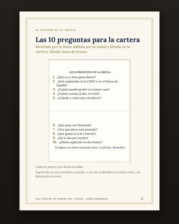Pilar 3 · Las 10 preguntas para la cartera